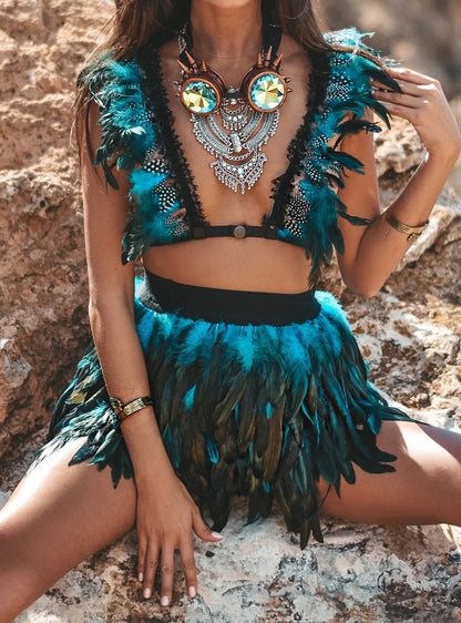 Boldessa® Feather Nightclub Crop Top