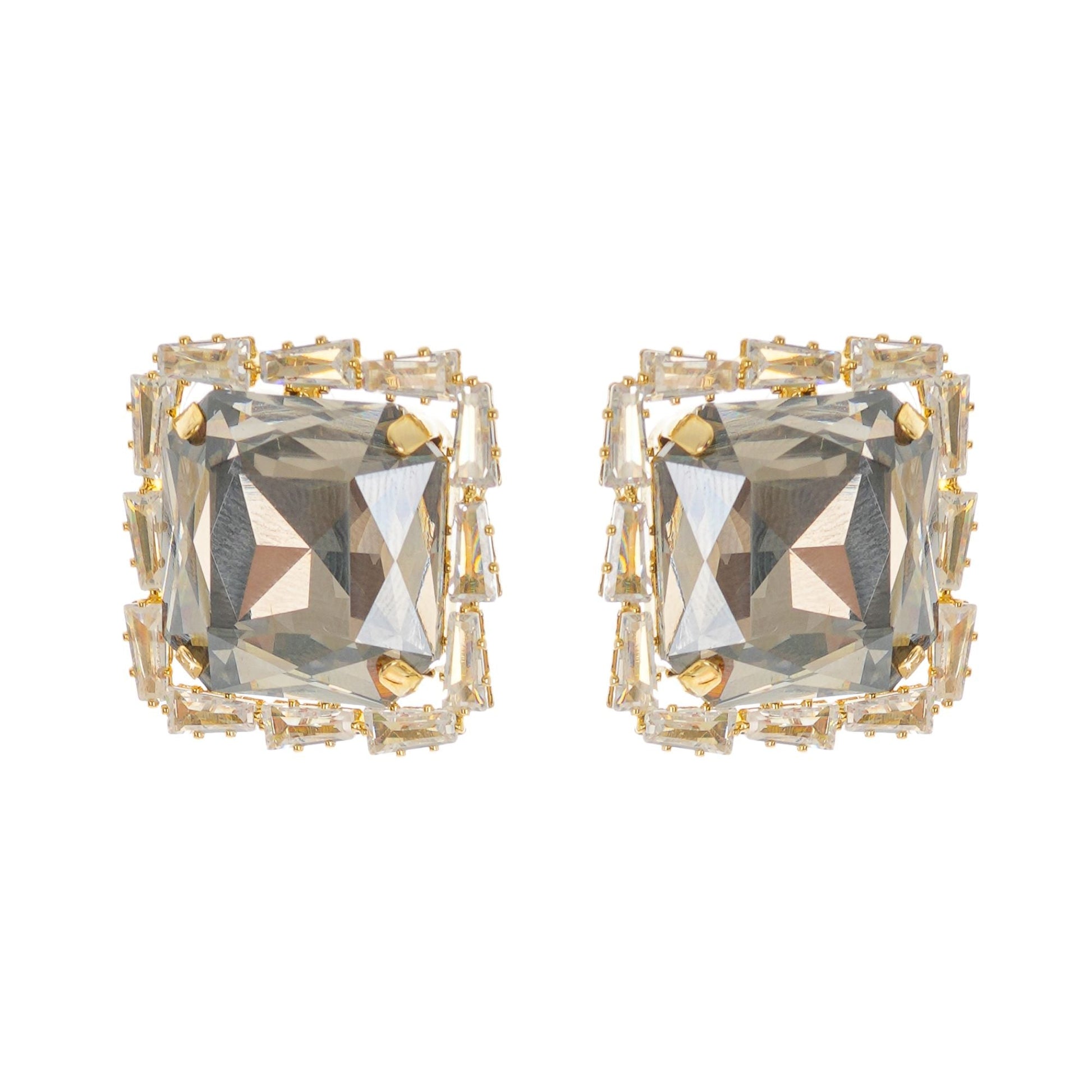 Solada embellished square earrings