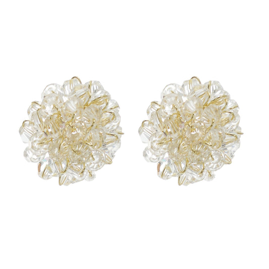 Cora beaded flower stud earrings