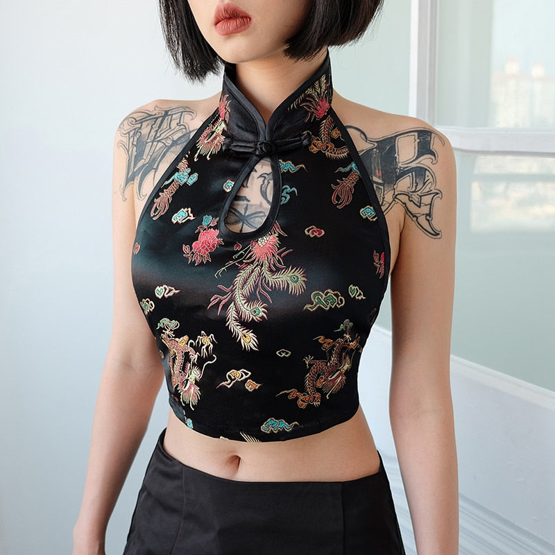 Boldessa® Slay The Dragon Print Crop Top