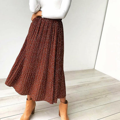 Boldessa® Keep It Dot Pleated Midi Skirt