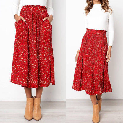 Boldessa® Keep It Dot Pleated Midi Skirt