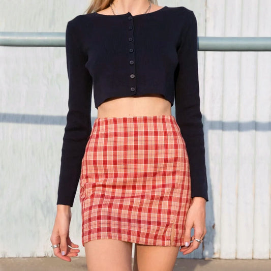 Boldessa® Blinding Love Plaid Mini Skirt