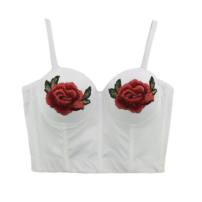 Boldessa® Embroidery Baby Rose Crop Top