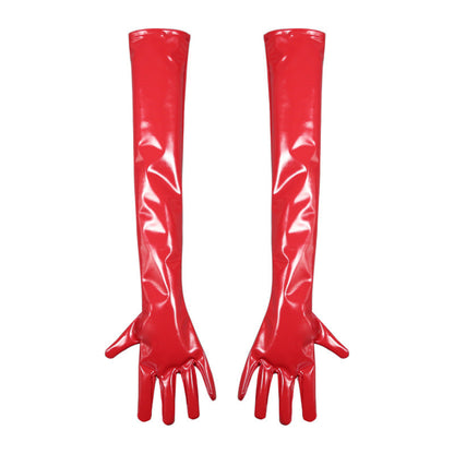 PU Leather Arm Long Fingered Gloves