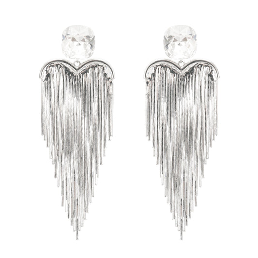 Eulalie silver tassel earrings