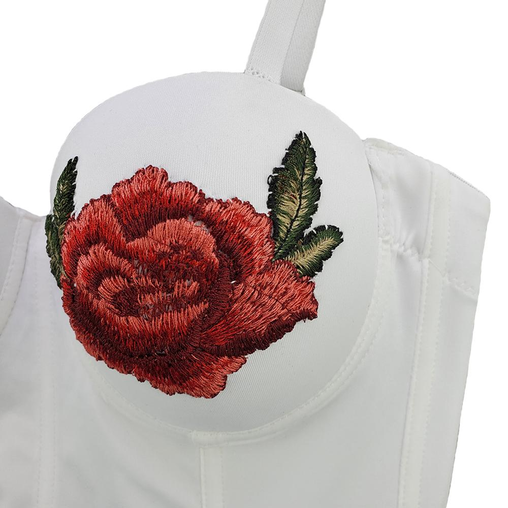 Boldessa® Embroidery Baby Rose Crop Top