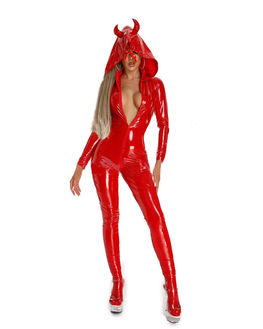 Demon Queen Zipper Crotch Tight Long Sleeve Suit