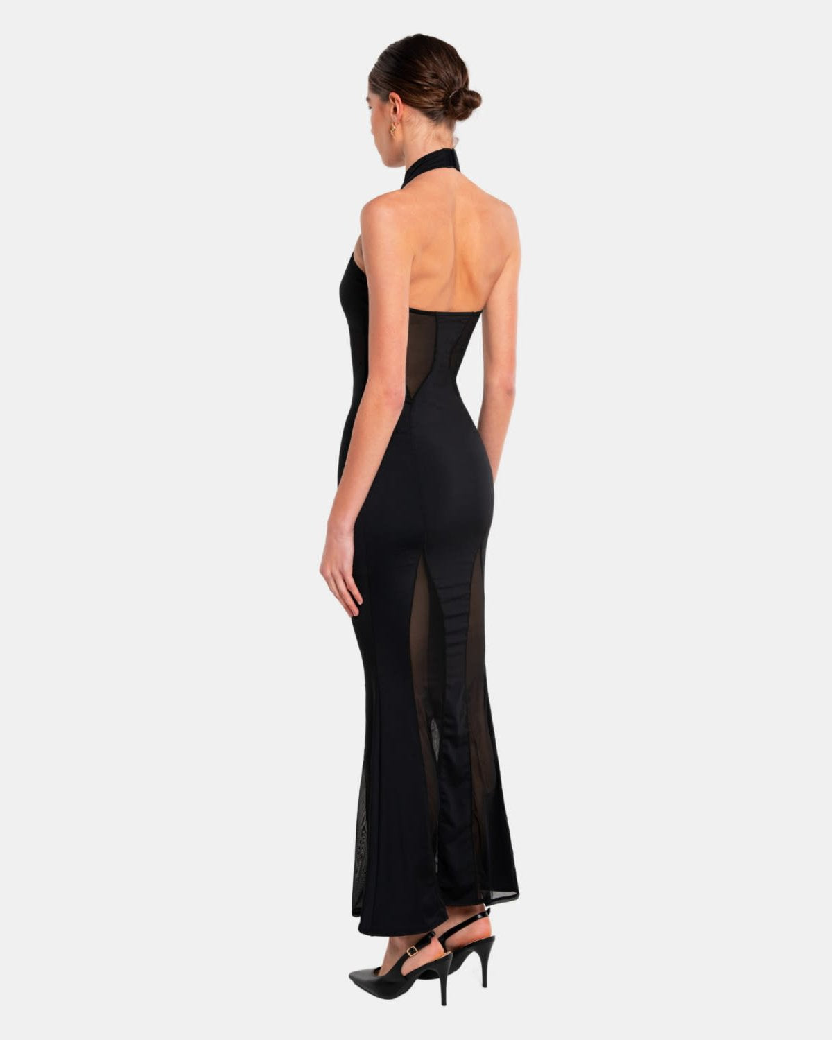 Sexy Slim-Fit Mesh Long Dress