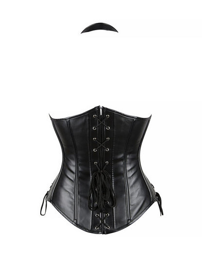 Shoulder Strap Neck PU Imitation Leather Waist Seal Vest