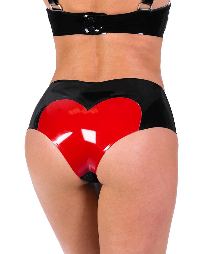 Love-heart Latex Underwear