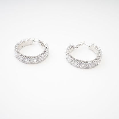 Léa crystal-embellished circle earrings