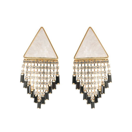 Lisette triangle-shape fringed earrings