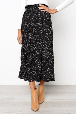 Boldessa® Keep It Dot Pleated Midi Skirt