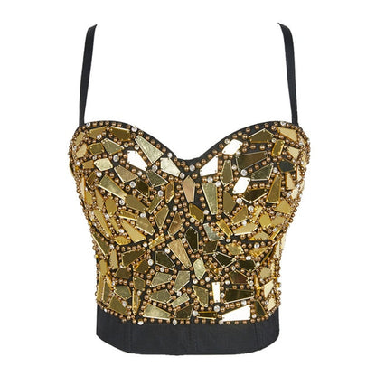 Boldessa® Rhinestone Eyes Crop Top