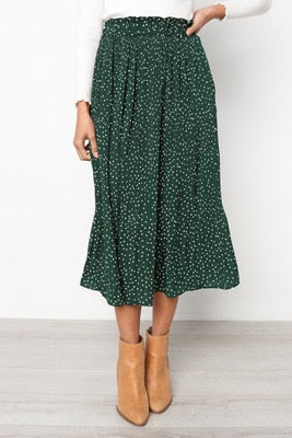 Boldessa® Keep It Dot Pleated Midi Skirt