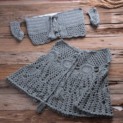 Boldessa® Sitting On The Dock Crochet Skirt Sets