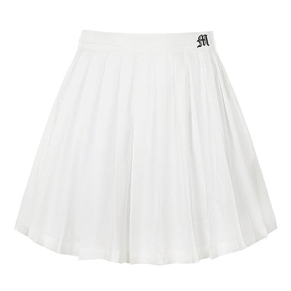 Boldessa® White Preppy Plaited Midi Skirts