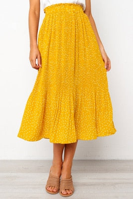 Boldessa® Keep It Dot Pleated Midi Skirt