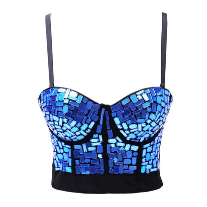 Boldessa® Rhinestone Eyes Crop Top