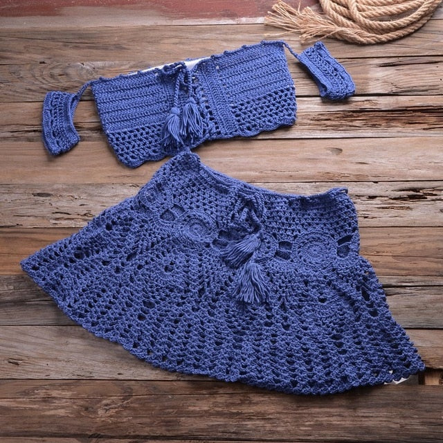 Boldessa® Sitting On The Dock Crochet Skirt Sets