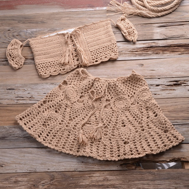 Boldessa® Sitting On The Dock Crochet Skirt Sets