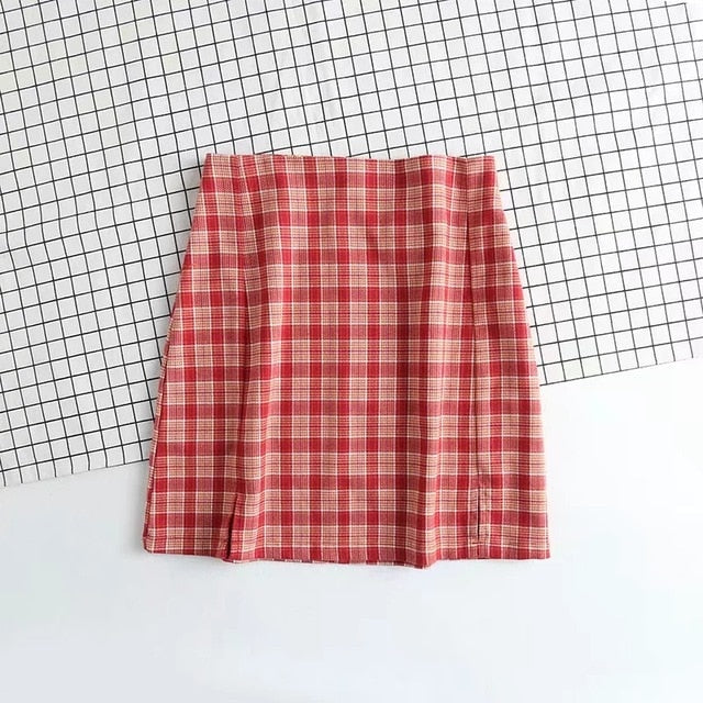 Boldessa® Blinding Love Plaid Mini Skirt