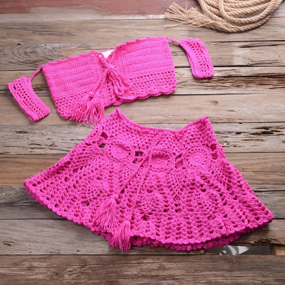 Boldessa® Sitting On The Dock Crochet Skirt Sets