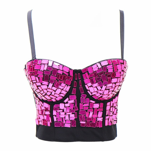 Boldessa® Rhinestone Eyes Crop Top