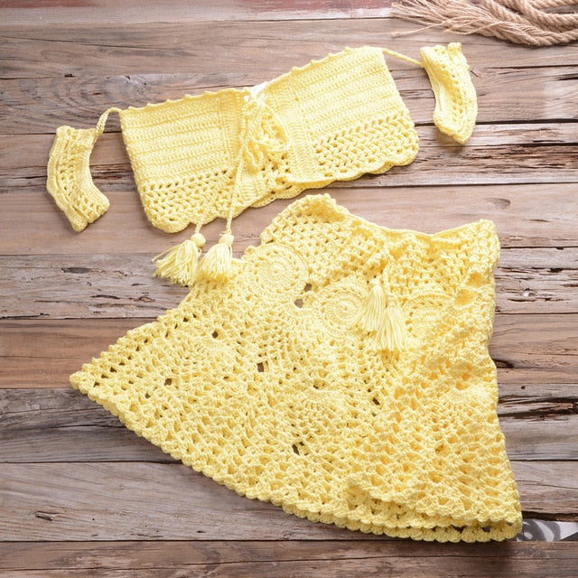 Boldessa® Sitting On The Dock Crochet Skirt Sets