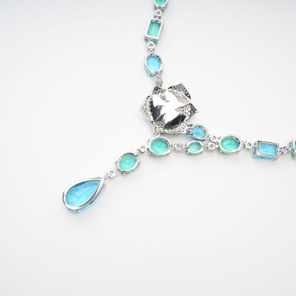 Yvette drop pendant crystal necklace